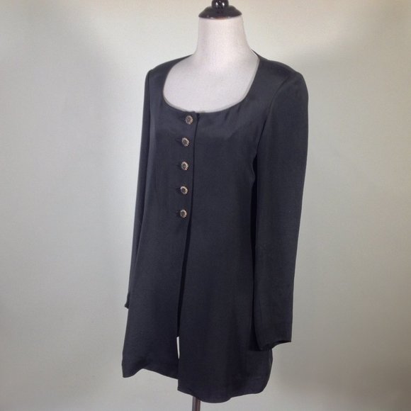 Vintage Georgiou Studio Silk Jacket Tunic Womens 4 - Picture 3 of 5
